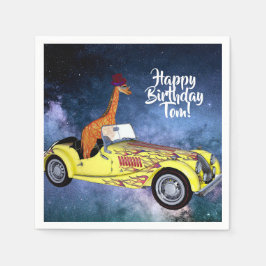 Giraffe in ruimte Cocktail papier servetten