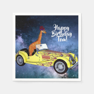 Giraffe in ruimte Cocktail papier servetten