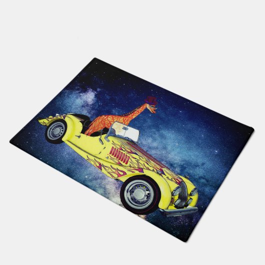 Giraffe in ruimte-deuromte deurmat (Schuin)