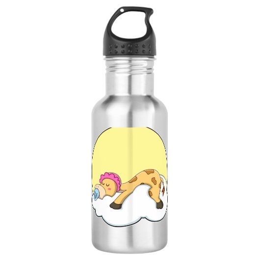 Giraffe in slaapstand met cloud & Sun Waterfles (Voorkant)