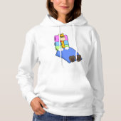 Giraffe in slaapstand met knuppel en Pillow Hoodie (Voorkant)