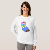 Giraffe in slaapstand met knuppel en Pillow T-shirt (Voorkant volledig)