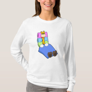 Giraffe in slaapstand met knuppel en Pillow T-shirt