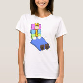 Giraffe in slaapstand met knuppel en Pillow T-shirt (Voorkant)