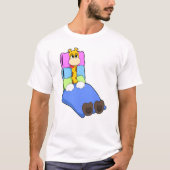 Giraffe in slaapstand met knuppel en Pillow T-shirt (Voorkant)