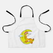 Giraffe in slaapstand met maan schort (Voorkant)