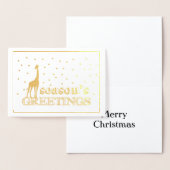 Giraffe in sneeuwkerstKaart Folie Kaarten (Display)