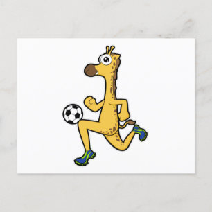 Giraffe in Soccer Sports Briefkaart