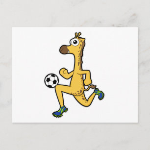 Giraffe in Soccer Sports Briefkaart