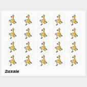Giraffe in Soccer Sports Vierkante Sticker (Vel)