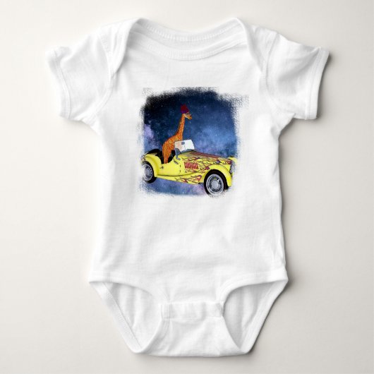 Giraffe in Space Jersey Bodysuit (Voorkant)