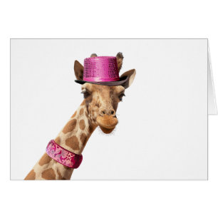 Giraffe in sparkly roze pet
