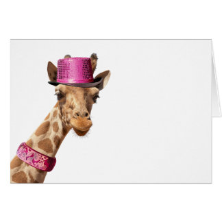 Giraffe in sparkly roze pet