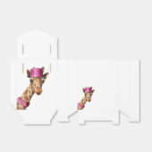 Giraffe in sparkly roze pet bedankdoosjes (Uitgevouwen)