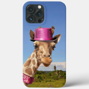 Giraffe in sparkly roze pet Case-Mate iPhone case