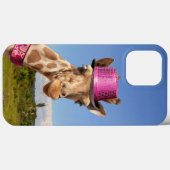 Giraffe in sparkly roze pet Case-Mate iPhone case (Achterkant (horizontaal))