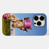 Giraffe in sparkly roze pet Case-Mate iPhone case (Achterkant (horizontaal))