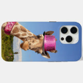 Giraffe in sparkly roze pet Case-Mate iPhone case (Achterkant (horizontaal))