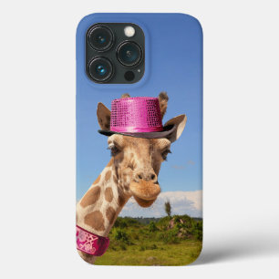Giraffe in sparkly roze pet Case-Mate iPhone case