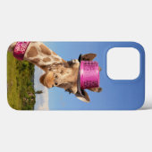 Giraffe in sparkly roze pet Case-Mate iPhone case (Achterkant (horizontaal))