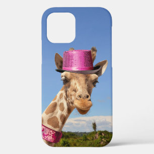 Giraffe in sparkly roze pet Case-Mate iPhone case