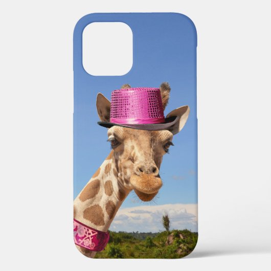 Giraffe in sparkly roze pet Case-Mate iPhone case (Achterkant)