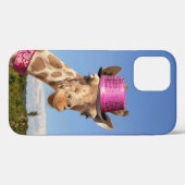 Giraffe in sparkly roze pet Case-Mate iPhone case (Achterkant (horizontaal))