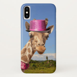 Giraffe in sparkly roze pet Case-Mate iPhone case