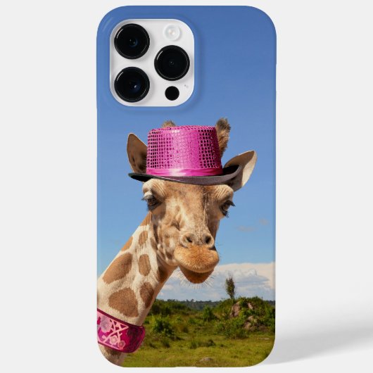 Giraffe in sparkly roze pet Case-Mate iPhone case (Achterkant)
