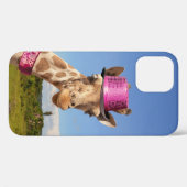 Giraffe in sparkly roze pet Case-Mate iPhone case (Achterkant (horizontaal))
