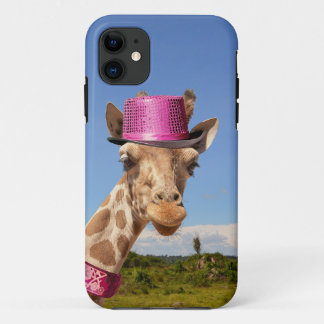 Giraffe in sparkly roze pet Case-Mate iPhone case