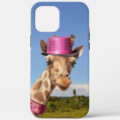 Giraffe in sparkly roze pet Case-Mate iPhone case (Achterkant)