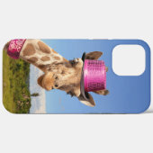 Giraffe in sparkly roze pet Case-Mate iPhone case (Achterkant (horizontaal))