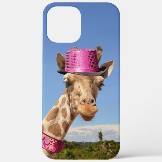 Giraffe in sparkly roze pet Case-Mate iPhone case (Achterkant)