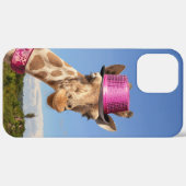 Giraffe in sparkly roze pet Case-Mate iPhone case (Achterkant / Rechts)