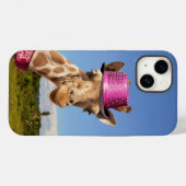 Giraffe in sparkly roze pet Case-Mate iPhone case (Achterkant (horizontaal))