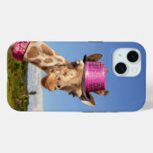 Giraffe in sparkly roze pet Case-Mate iPhone case (Achterkant (horizontaal))