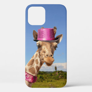 Giraffe in sparkly roze pet Case-Mate iPhone case