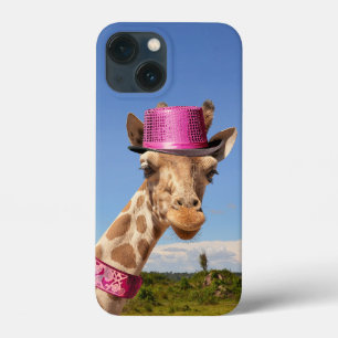 Giraffe in sparkly roze pet Case-Mate iPhone case