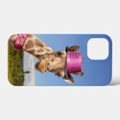 Giraffe in sparkly roze pet Case-Mate iPhone case (Achterkant (horizontaal))