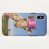 Giraffe in sparkly roze pet Case-Mate iPhone case (Achterkant (horizontaal))