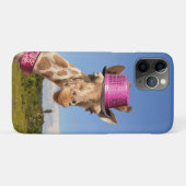 Giraffe in sparkly roze pet Case-Mate iPhone case (Achterkant (horizontaal))