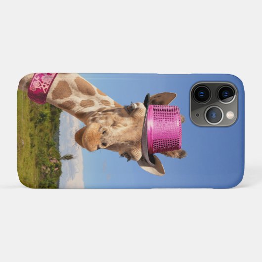 Giraffe in sparkly roze pet Case-Mate iPhone case (Achterkant (horizontaal))