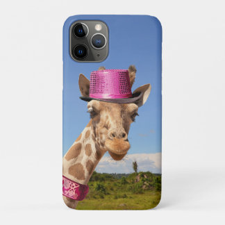 Giraffe in sparkly roze pet Case-Mate iPhone case
