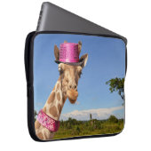 Giraffe in sparkly roze pet Electronics Bag Laptop Sleeve (Voorkant Rechts)