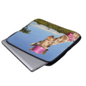Giraffe in sparkly roze pet Electronics Bag Laptop Sleeve (Voorkant onderkant)
