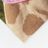 Giraffe in sparkly roze pet fleece deken (Hoek)
