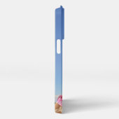 Giraffe in sparkly roze pet iPhone hoesje (Rechterkant)