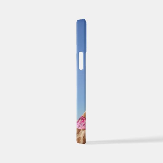 Giraffe in sparkly roze pet iPhone hoesje (Rechterkant)