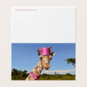 Giraffe in sparkly roze pet kaart (Buitenkant ongevouwen)